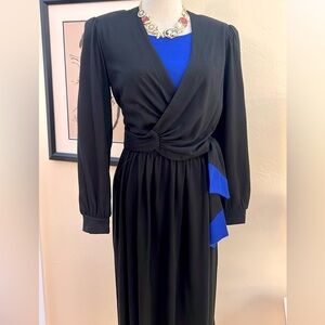 VTG Lanz, Unique Wool Blend,Wrap-Around Tie/Jacket,Avant Garde Dress,EUC,Size 10